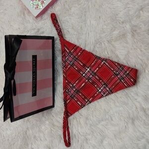 Victoria's Secret Red Plaid V-String Thong XL 🆕